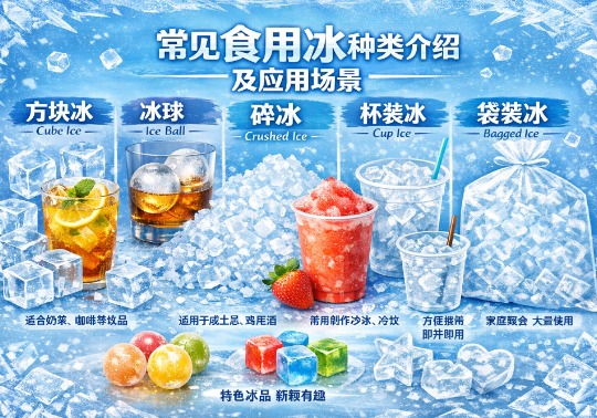 常见食用冰种类介绍及应用场景